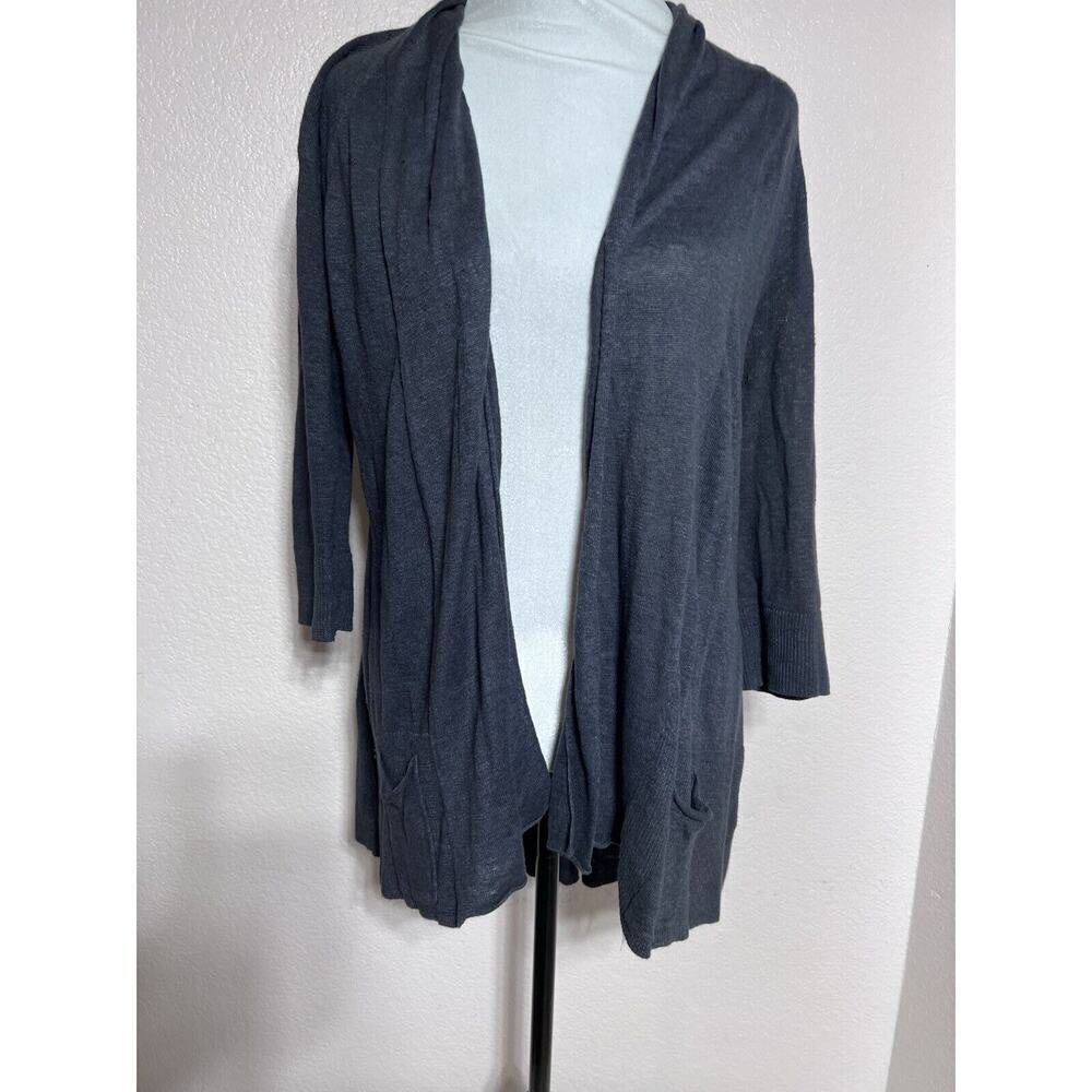 Anthropologie Angel of the North Knit Longline Gray Cardigan Sweater S Tiered